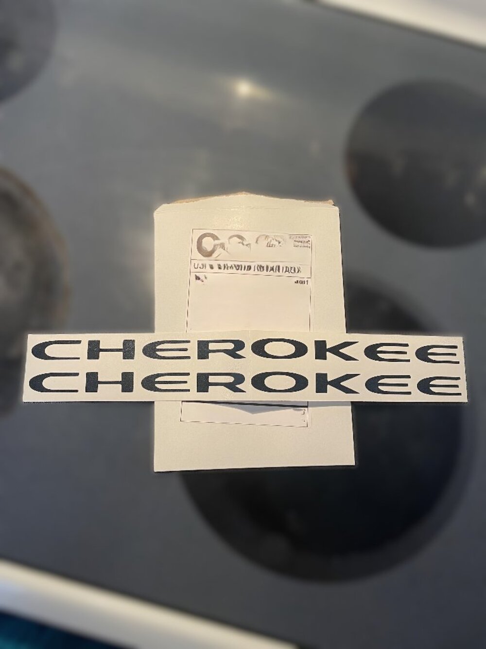 Two JEEP "Cherokee" (2014-2025) Gloss Black Decals NEW/UNUSED | Vehicle Mods